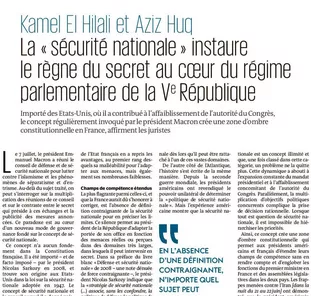 Remarquable tribune dans Le Monde